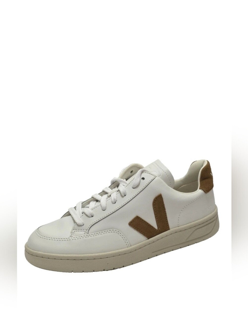 VEJA V-12 EXTRA WHITE/ CAMEL LEATHER SNEAKERS US 9/EUR40/UK7